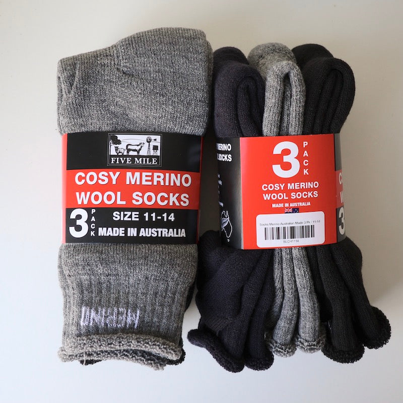 Socks Merino Australian Made 3 Pk