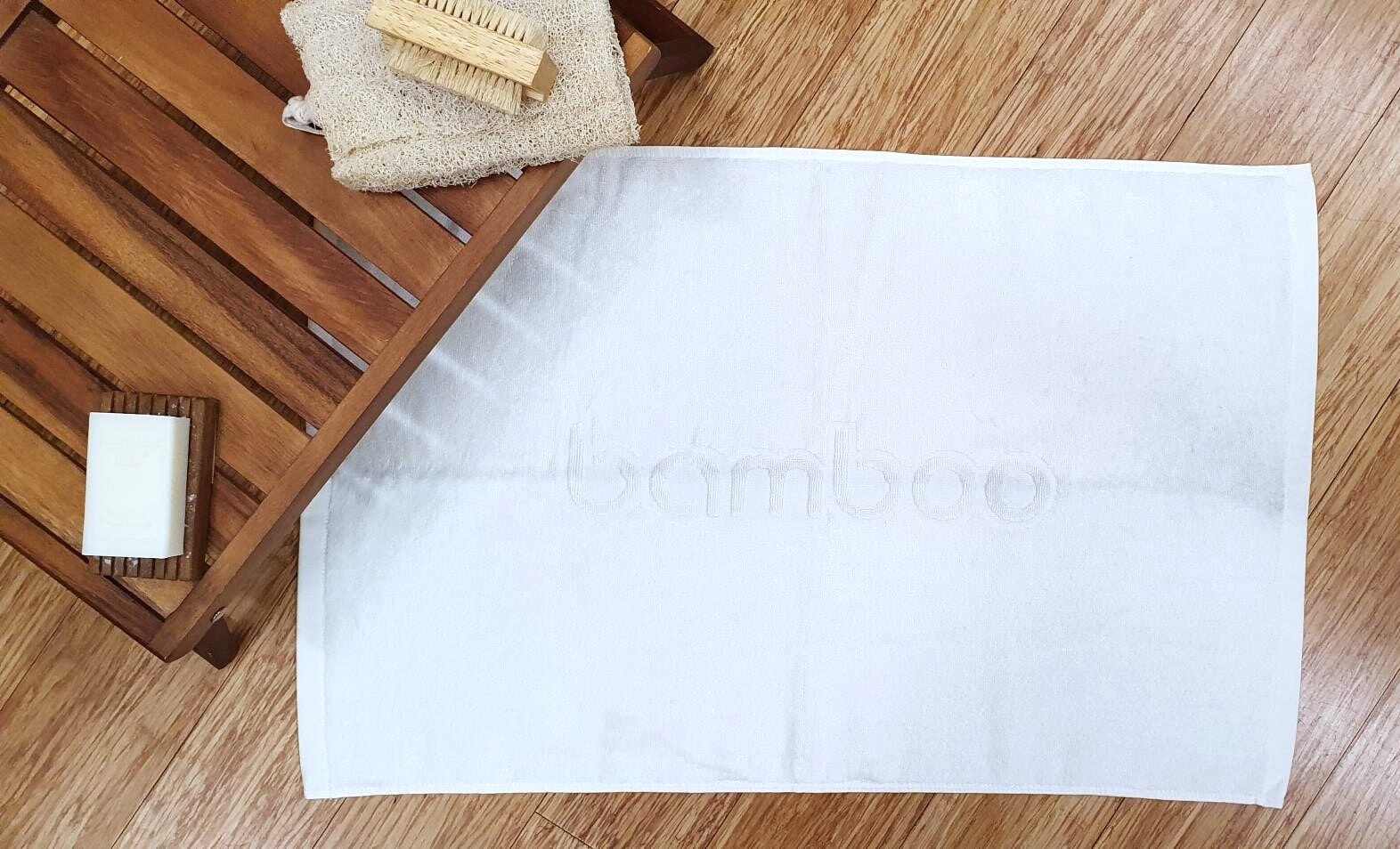 Bamboo Bath Mat Plain Style General Bamboo Textiles Cream 