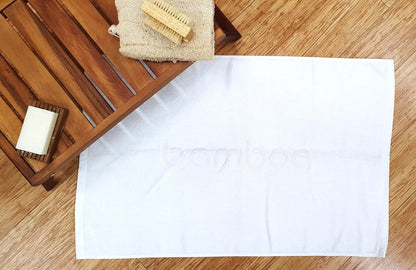 Bamboo Bath Mat Plain Style General Bamboo Textiles White 