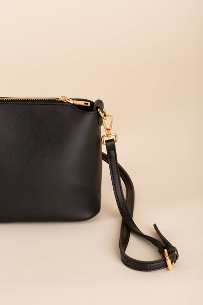 Handbag Vegan Leather Chloe - Black Strap The Label 