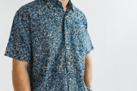 Shirt Bamboo Mens - Blue Bush Banana