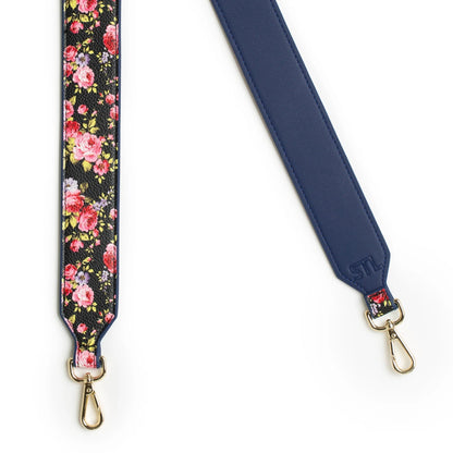 Strap Handbag Peony Flower/Navy - 105cm Strap The Label 