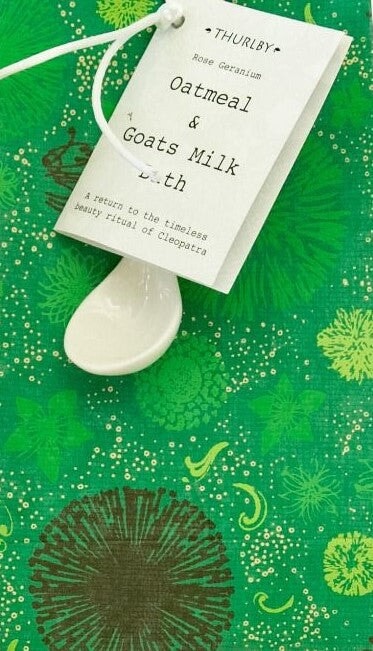 Oatmeal & Goats Milk Bath Rose Geranium General Thurlby Green 