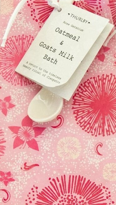 Oatmeal & Goats Milk Bath Rose Geranium General Thurlby Pink 