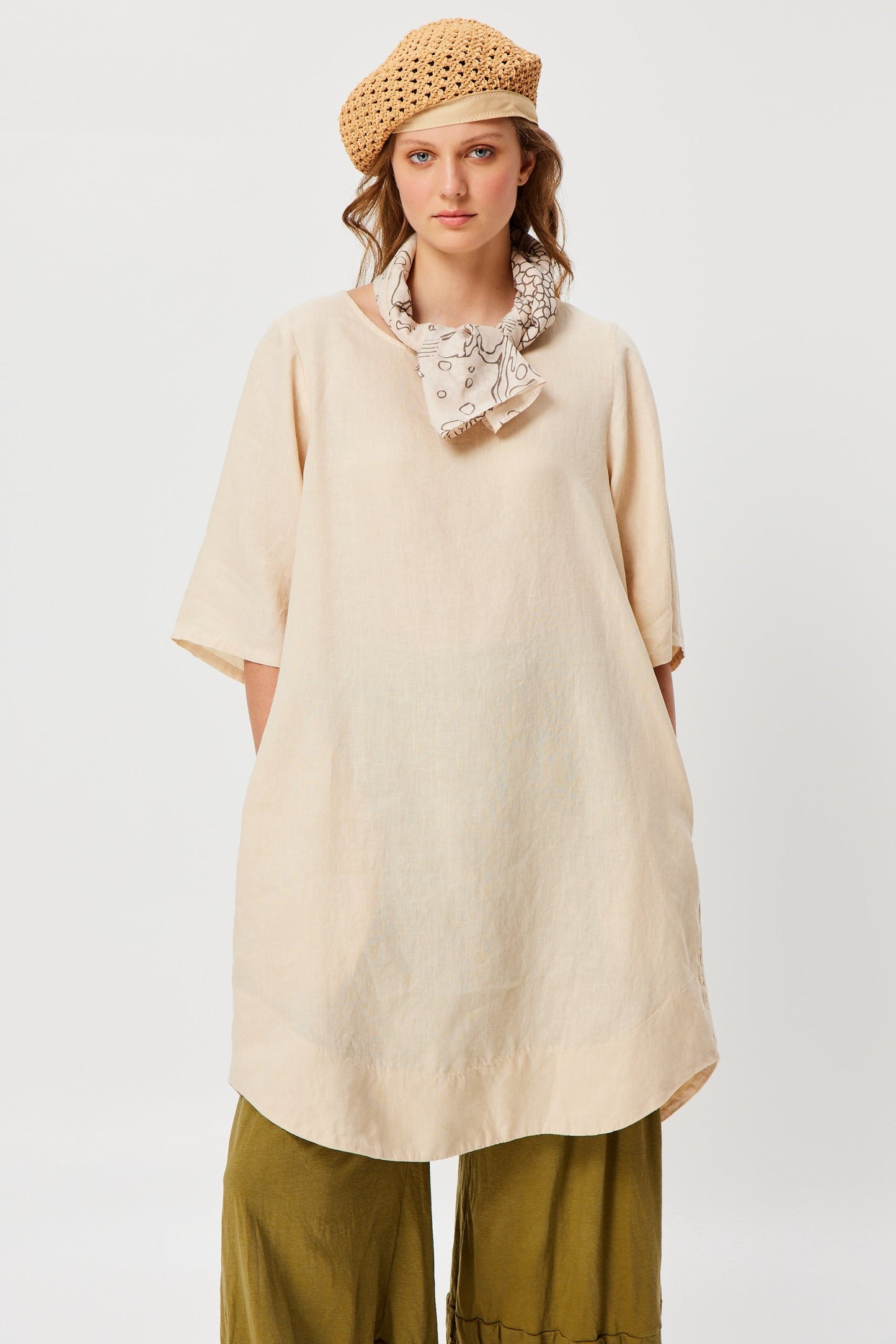 Dress Linen Maria Latte Valia Auvalia Group Small 