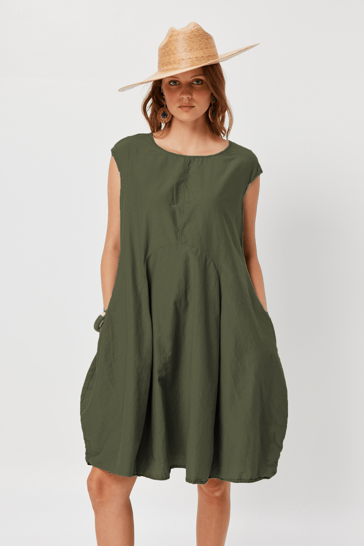 Dress Silk Claudette Olive Valia Auvalia Group Small 