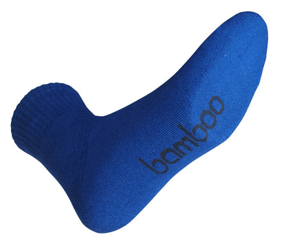 Navy blue Bamboo Sports Crew Socks on white background