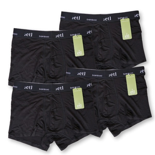 Bundle Black 4pk Luxe Bamboo Boxers Men's