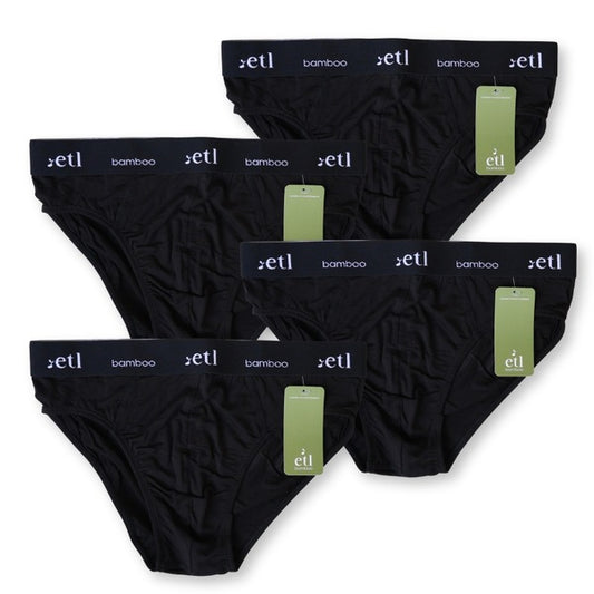 Bundle Black 4pk Luxe Bamboo Briefs Men's