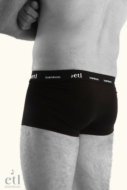 Men's ETL Luxe Bamboo Underwear Black Boxers Soft Comfortable Men's Undies