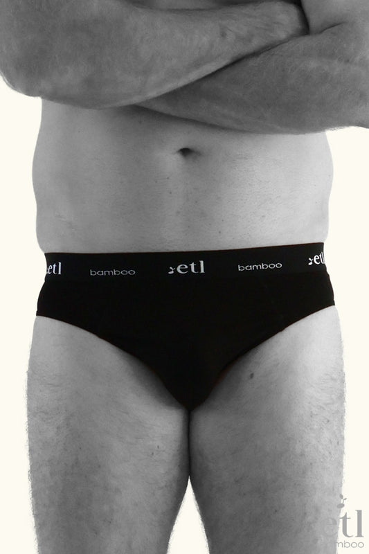 Men's ETL Luxe Bamboo Underwear Black Briefs Soft Comfortable Men's Undies