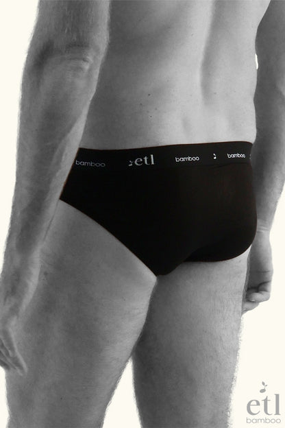 Men's ETL Luxe Bamboo Underwear Black Briefs Soft Comfortable Men's Undies