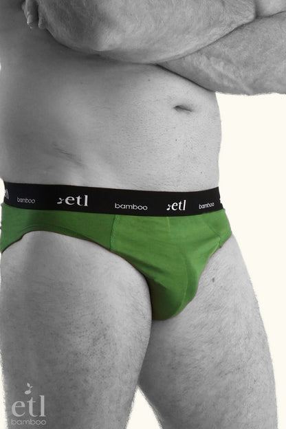 Men's ETL Luxe Bamboo Underwear Forest Green Briefs Soft Comfortable Men's Undies