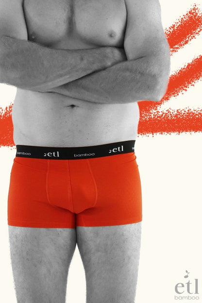 Men's ETL Luxe Bamboo Underwear Mandarin Orange Boxers Soft Comfortable Men's Undies