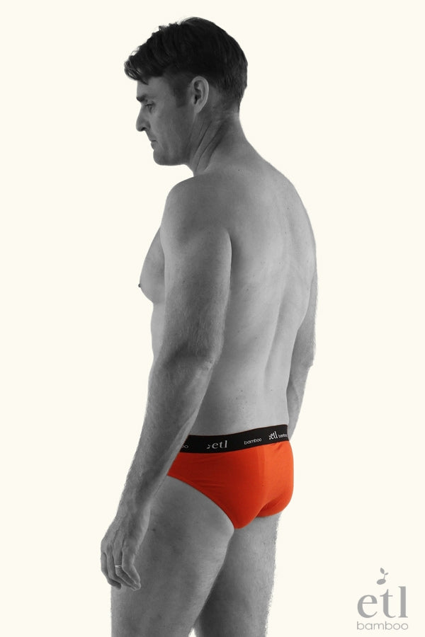 Men's ETL Luxe Bamboo Underwear Mandarin Orange Briefs Soft Comfortable Men's Undies