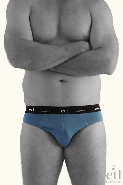 Men's ETL Luxe Bamboo Underwear Denim Blue Briefs Soft Comfortable Men's Undies