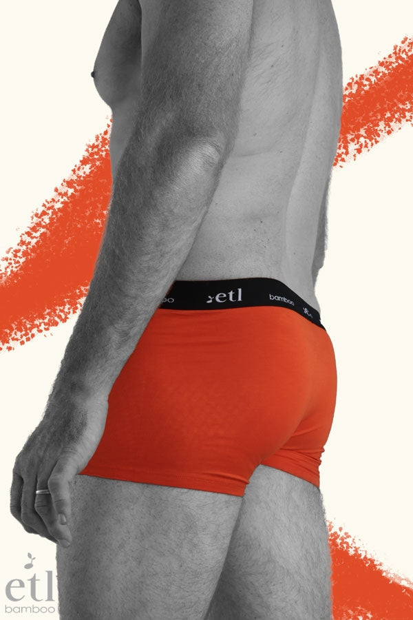Men's ETL Luxe Bamboo Underwear Mandarin Orange Boxers Soft Comfortable Men's Undies