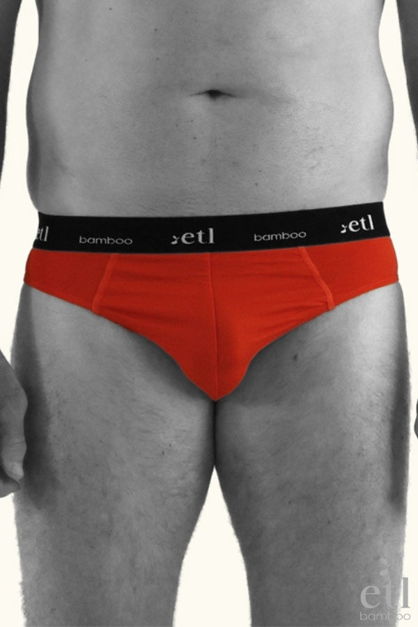 Men's ETL Luxe Bamboo Underwear Mandarin Orange Briefs Soft Comfortable Men's Undies