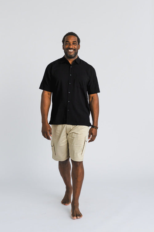 Shirt Bamboo Mens - Black PLUS