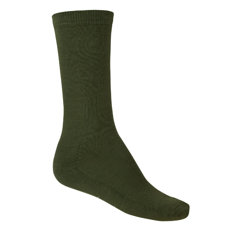 Olive green bamboo comfort business sock cutout on white background