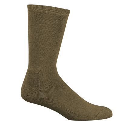 Walnut brown bamboo comfort business sock cutout on white background