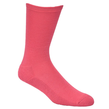 Watermelon pink bamboo comfort business sock cutout on white background