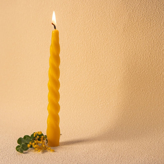 Candle Beeswax Twisted Taper - Pack of 2