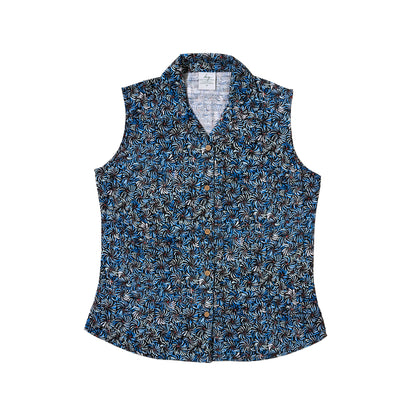 Women's Bamboo Sleeveless Shirt - Blue Bush Banana