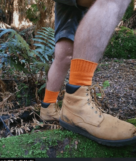 Socks Bamboo Extra Thick HiVisOrange General Bamboo Textiles 