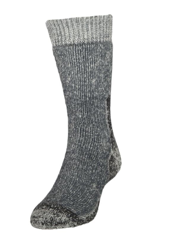 Charcoal merino wool boot work socks on white background