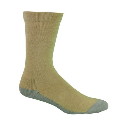 Skin colour bamboo health sock with loose fitting top and charcoal sole on white background